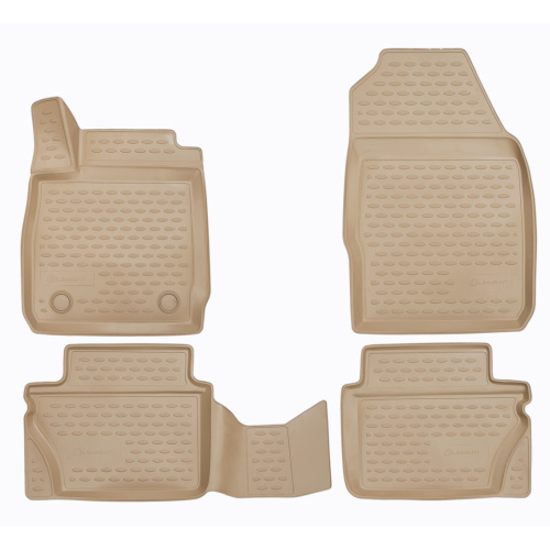 Коврики в салон Ford Fiesta (MK6) 2008-2012 5 дв., полиуретан 3D Element, Бежевый, Арт. 1624172B