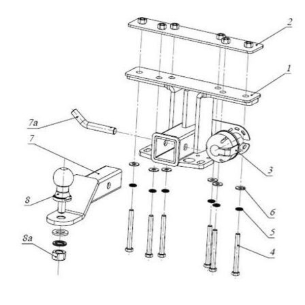Фаркоп Nissan Pathfinder (R51) 2004-2009 E с антистуком БИЗОН Арт. FA0412EAK