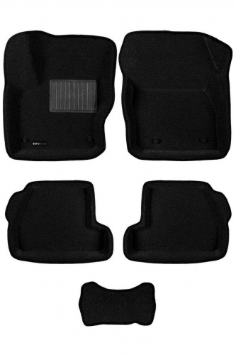 Коврики в салон Ford Focus  2010-2015 Хэтчбэк 5 дв., 3D ткань Euromat Business, Черный, Арт. EMC3D002207