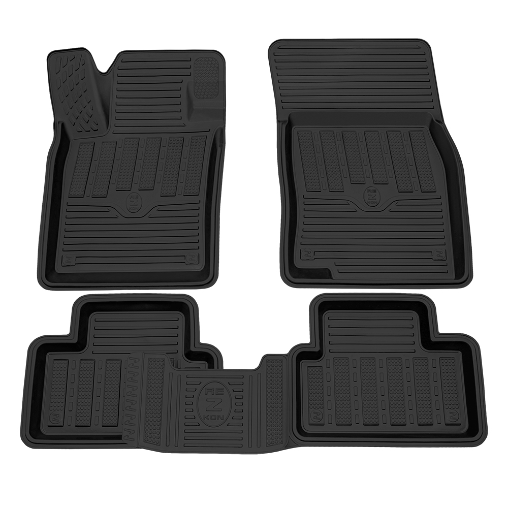 Коврики в салон Nissan Qashqai (J11) 2013-2019, резина Rezkon, Черный, Арт. 1025020200