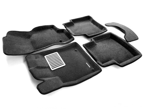 Коврики в салон Volkswagen Passat (B8) 2014-2020 Универсал, 3D ткань Euromat LUX, Серый, Арт. EM3D004510G