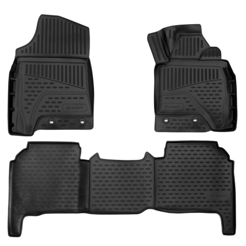 Коврики в салон Toyota Land Cruiser 200 2012-2015 FL1, полиуретан 3D Element, Черный, П.Р. Арт. ELEMENT3DA0N025210K