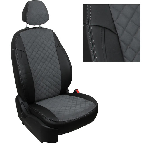 Чехлы SV-Auto для Hyundai Solaris, арт. Y86423RM-bk-gy-gy