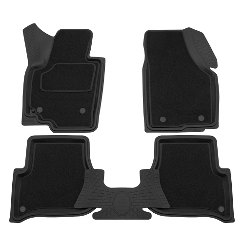 Коврики в салон Skoda Yeti  2009-2014, комбинированные 3D Rezkon "Transformer", Черный, Арт. 3030025100