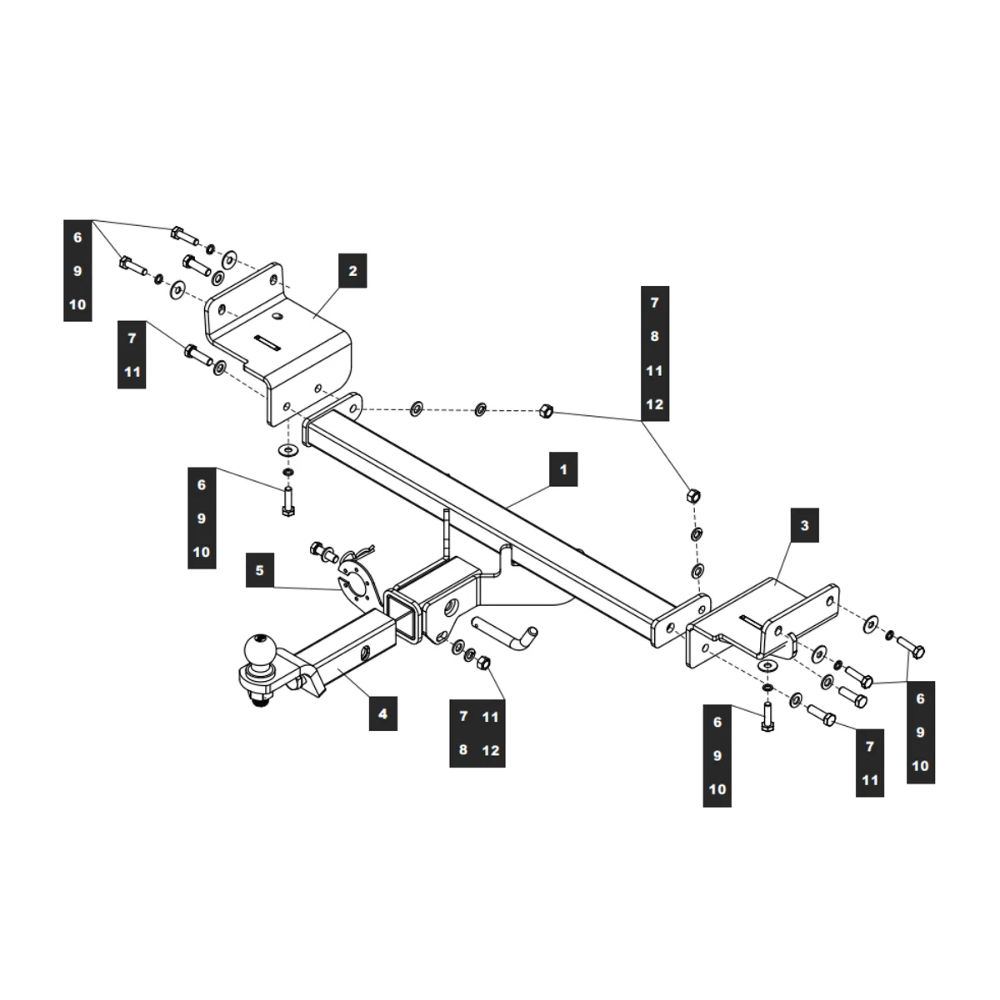 Фаркоп Hyundai Tucson (NX4) 2020-2025 E с антистуком TOWRUS Арт. 119268