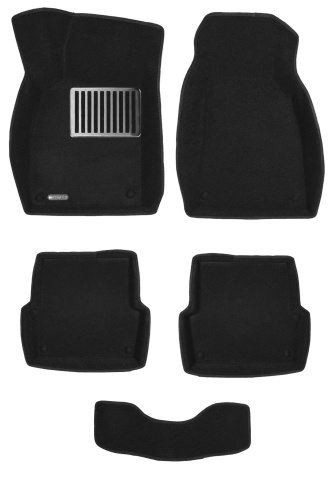 Коврики в салон Audi A6 (C6) 2004-2008 Седан, 3D ткань Euromat LUX, Черный, Арт. EM3D-001109