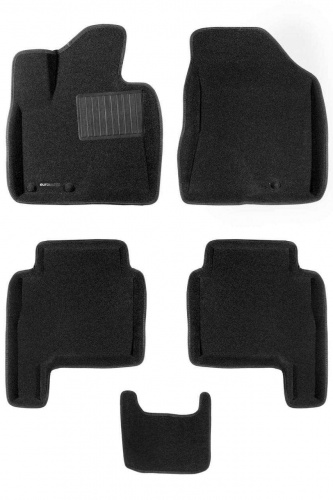 Коврики в салон Hyundai Santa Fe (CM) 2010-2012 FL, 3D ткань Euromat Business, Черный, Арт. EMC3D-002715