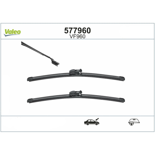 Комплект стеклоочистителей Valeo Silencio Flat VF960 600мм/450мм арт. 577960