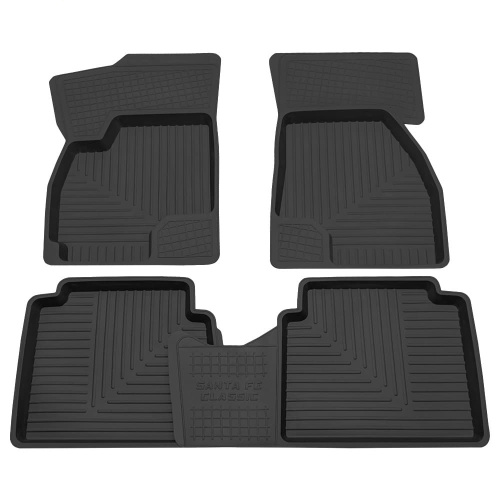 Коврики в салон Hyundai Santa Fe Classic 2007-2013 Тагаз, резина Rezkon, Черный, Арт. 1020045200
