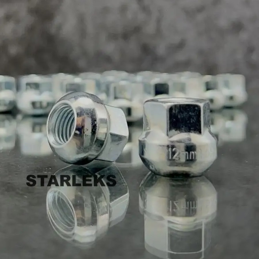 Гайка колеса M12x1.5 Конус h-21мм открытая, Хром, Ключ 19, Арт. 300045HT/LZ