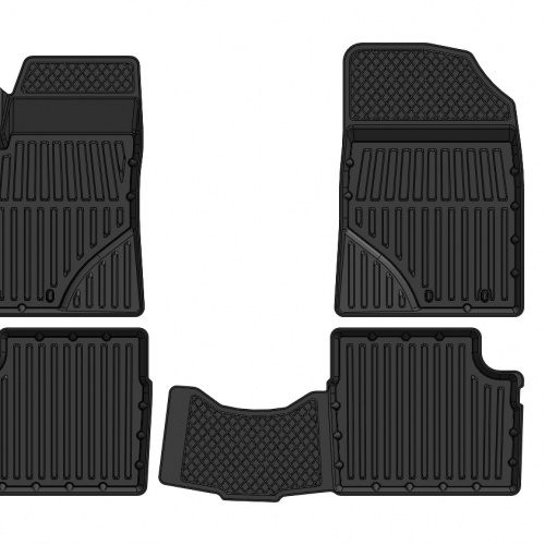 Коврики в салон Geely Emgrand EC7 2009-2016 Седан, резина 3D SRTK Premium, Черный, Арт. PR.GE.EM.09G.02057
