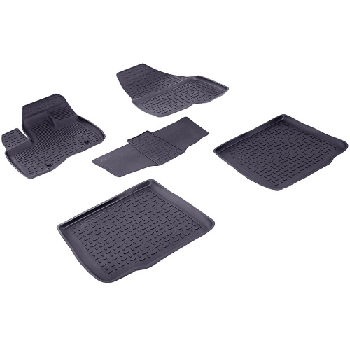 Коврики в салон Ford Explorer (U502) 2010-2016, резина Seintex выс. борт, Черный, до 3,5л Арт. 85081