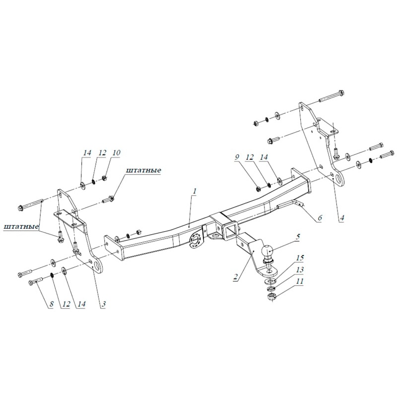 Фаркоп Mitsubishi Pajero III 2002-2006 FL 3 дв. E с антистуком БИЗОН Арт. FA0978EAK
