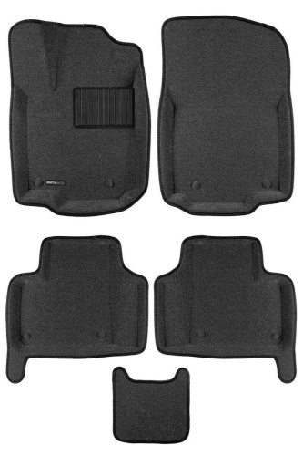 Коврики в салон Mercedes GL (X166) 2012-2016, 3D ткань Euromat Business, Серый, на 2 ряда Арт. EMC3D003517G