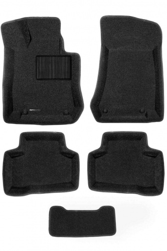 Коврики в салон Mercedes GLC (X253) 2015-2019, 3D ткань Euromat Business, Черный, Арт. EMC3D003518