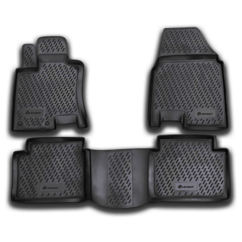 Коврики в салон Nissan Qashqai +2 (J10) 2008-2010, полиуретан Element, Черный, Арт. CARNIS00023