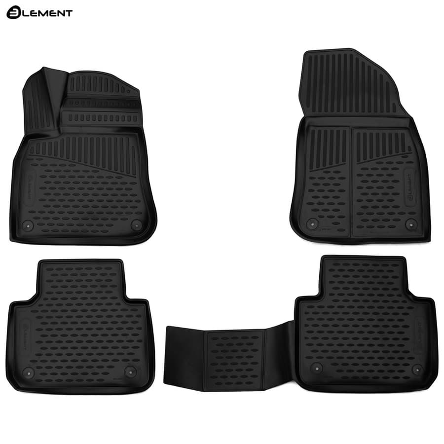 Коврики в салон Volkswagen Touareg  2018-2023, полиуретан 3D Element, Черный, Арт. ELEMENT3D5162210k