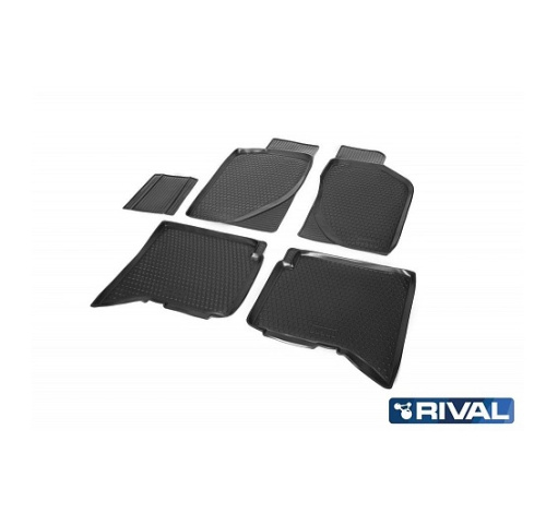 Коврики в салон Great Wall Hover H3 2010-2014, полиуретан Rival, Черный, Арт. 12001001