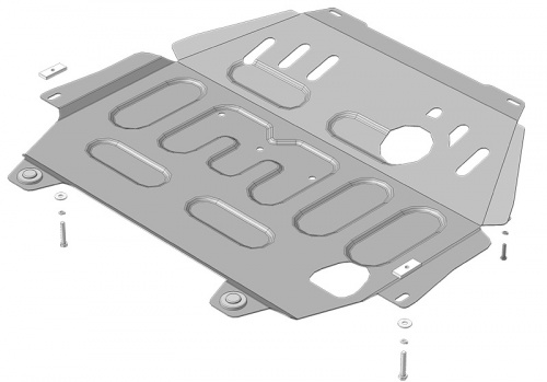 Защита картера двигателя, КПП Mitsubishi Outlander III 2012-2014 V- 2,0; 2,4 - 4WD, FWD. Арт. 71338