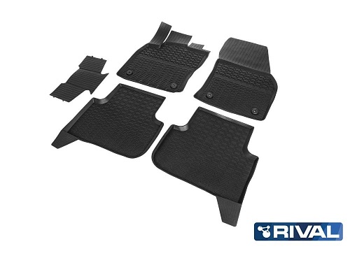 Коврики в салон Volkswagen Tiguan  2016-2020, полиуретан Rival, Черный, Арт. 65805002