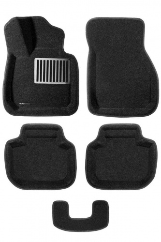 Коврики в салон BMW X1 (F48) 2015-2019, 3D ткань Euromat LUX, Черный, Арт. EM3D001220