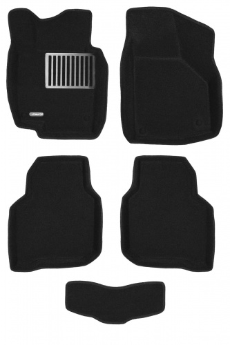 Коврики в салон Skoda Superb (3T) 2008-2013 Лифтбек, 3D ткань Euromat LUX, Черный, Арт. EM3D004509