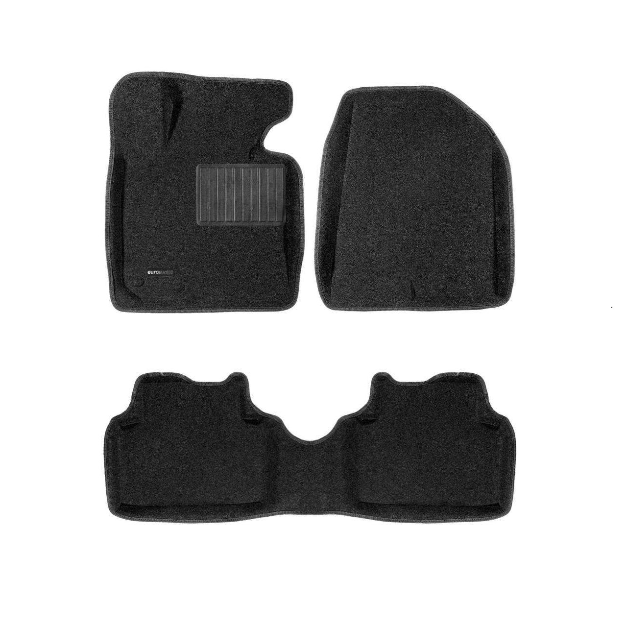 Коврики в салон Hyundai ix35 2009-2013, 3D ткань Euromat Business, Черный, Арт. EMC3D-002707