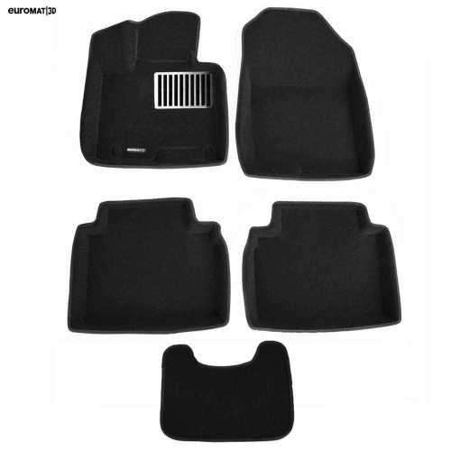 Коврики в салон Hyundai Tucson (NX4) 2020-, 3D ткань Euromat LUX, Черный, Арт. EM3D0027111