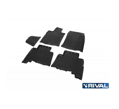 Коврики в салон Toyota Land Cruiser Prado (J150) 2009-2013 5 дв., полиуретан Rival, Черный, Арт. 15704001