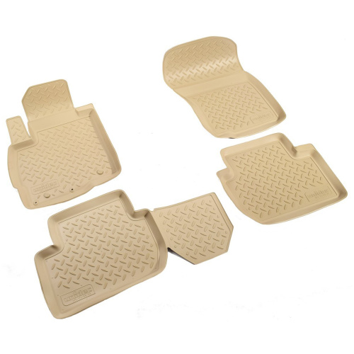 Коврики в салон Citroen C-Crosser 2007-2013, полиуретан Norplast, Бежевый, Арт. NPLPO5933B