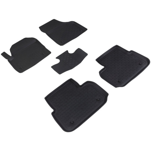 Коврики в салон Land Rover Discovery Sport (L550) 2014-2019, резина Seintex выс. борт, Черный, Арт. 86737