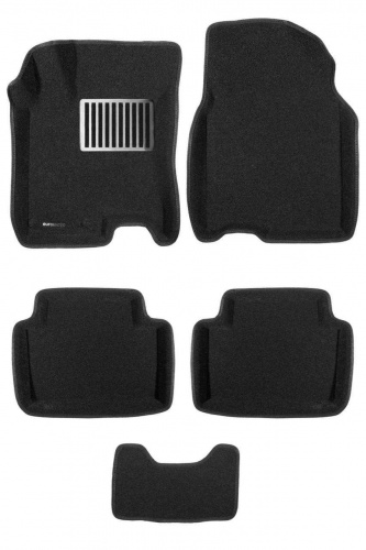 Коврики в салон Nissan Qashqai (J10) 2006-2010, 3D ткань Euromat LUX, Черный, Арт. EM3D-003714