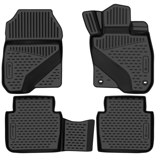 Коврики в салон Honda CR-V  2016-2020, полиуретан 3D Element, Черный, П.Р. Арт. ELEMENT3DAN0437210K