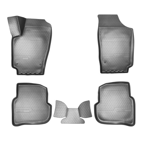 Коврики в салон Volkswagen Polo  2009-2015 Седан, полиуретан Norplast, Черный, Арт. NPA11-C95-421