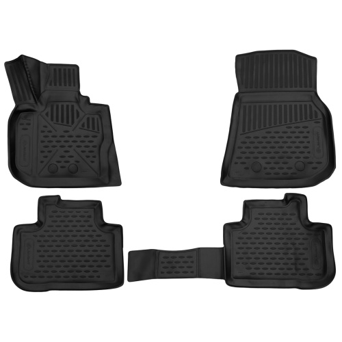 Коврики в салон BMW X4 (G02) 2018-2021, полиуретан 3D Element, Черный, Арт. ELEMENT3D02037210K