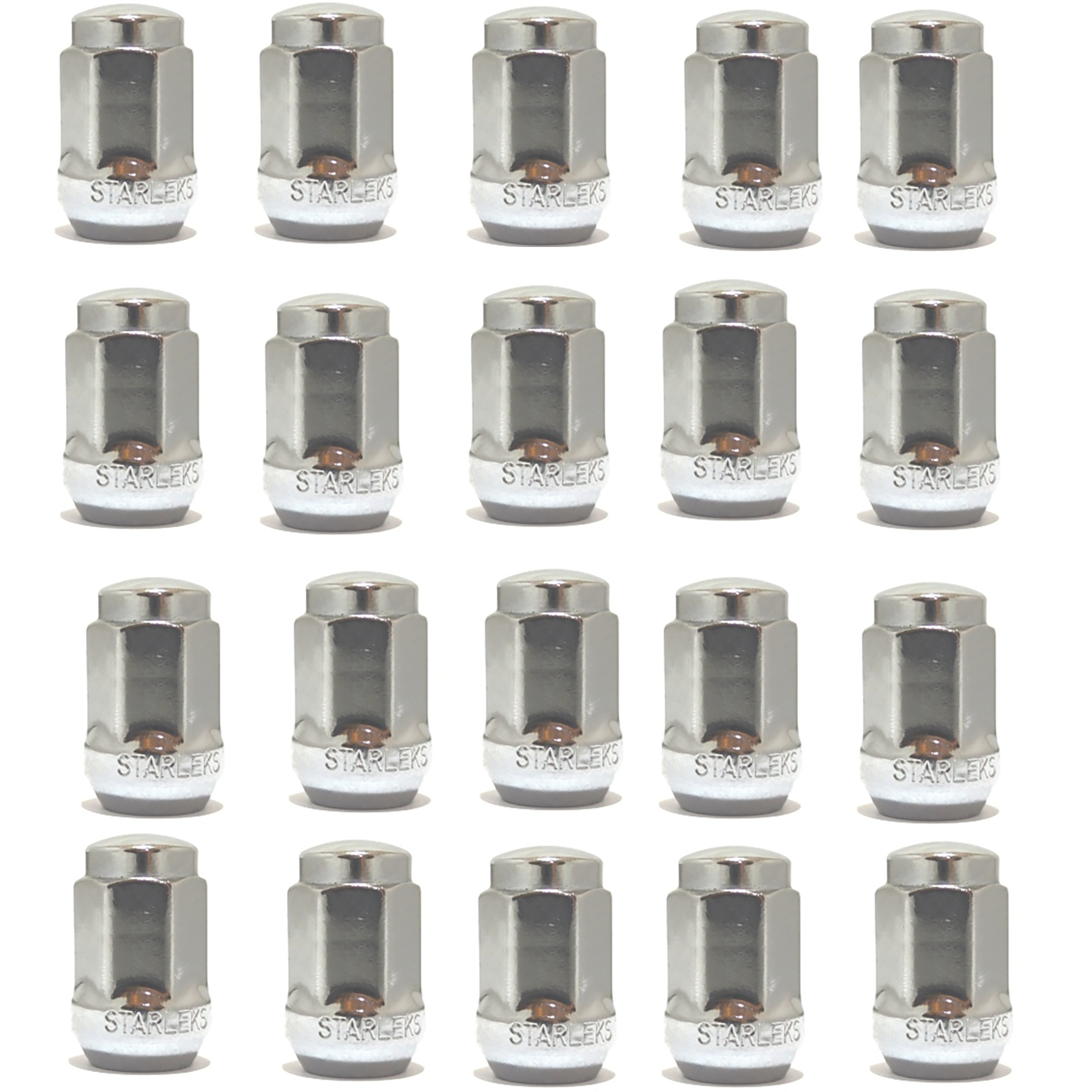 Комплект гаек M12x1.5 Конус h-35мм закрытая, Цинк, Ключ 17, Арт. KK311345HT/Zn