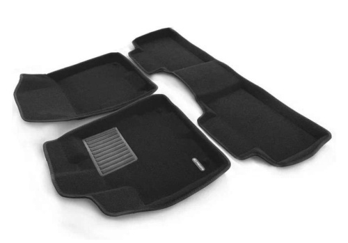 Коврики в салон GAC GS8  2016-2022, 3D ткань Euromat Business, Черный, Арт. EMC3D-001432