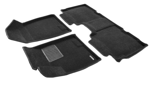 Коврики в салон Jetour X90 Plus 2021-, 3D ткань Euromat Business, Черный, Арт. EMC3D000021