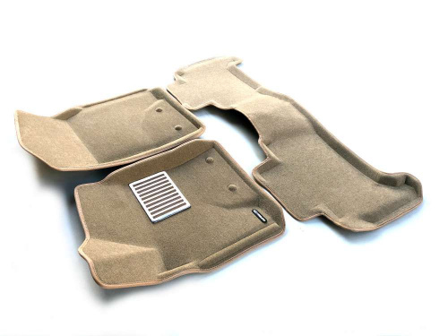 Коврики в салон Toyota Land Cruiser 200 2007-2012, 3D ткань Euromat LUX, Бежевый, Арт. EM3D005118T