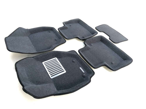Коврики в салон Volvo S80  2006-2010, 3D ткань Euromat LUX, Серый, Арт. EM3D005507G