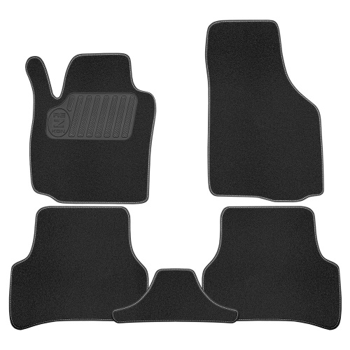Коврики в салон Skoda Yeti  2009-2014, текстильные Rezkon, Черный, Арт. 2530025100