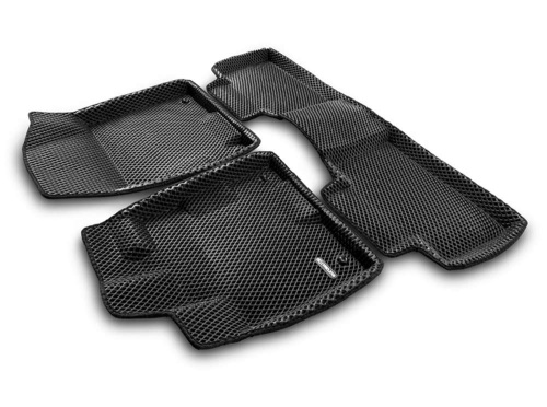 Коврики в салон GAC GS8  2016-2022, 3D EVA Euromat, Черный, Арт. EM3DEVA001432