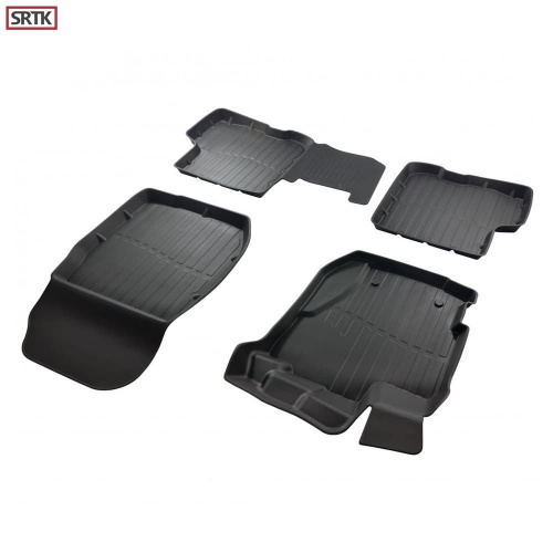 Коврики в салон Renault Kaptur  2020-2023 FL2, резина 3D SRTK Premium, Черный, Арт. PR.RN.CAP.20G.02X35