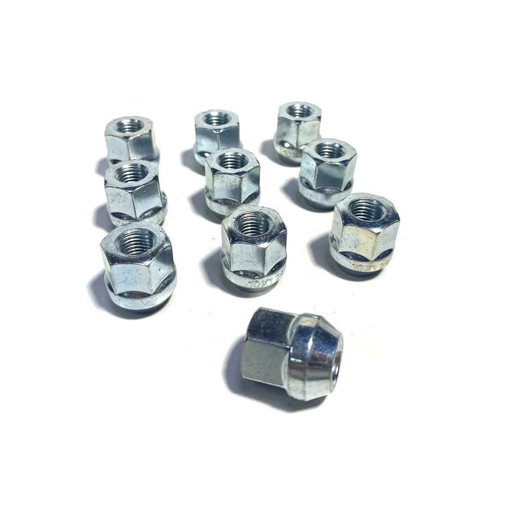 Гайка колеса M10x1.25 Конус h-21мм открытая, Цинк, Ключ 17, Арт. 300134CR