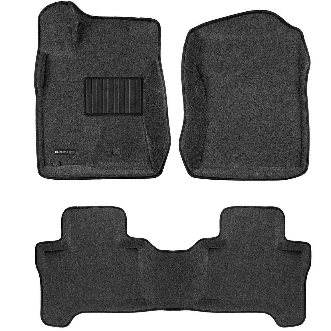 Коврики в салон Toyota Land Cruiser Prado (J120) 2002-2007 5 дв., 3D ткань Euromat Business, Серый, Арт. EMC3D-005121G