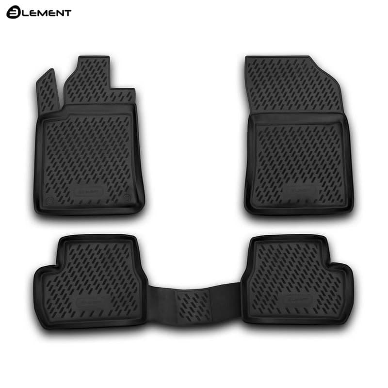 Коврики в салон Citroen C3  2009-2013, полиуретан Element, Черный, Арт. CARCRN00031