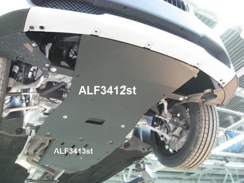 Защита радиатора BMW X1 (E84) 2009-2012 V-1,8; 2,0 2WD (2 части)  Арт. ALF3412st