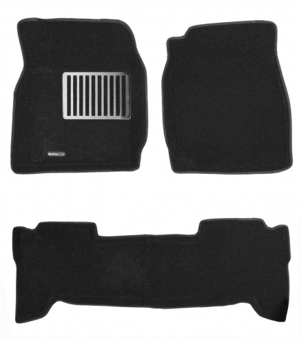 Коврики в салон Toyota Land Cruiser 100 1998-2002, 3D ткань Euromat LUX, Черный, Арт. EM3D005117