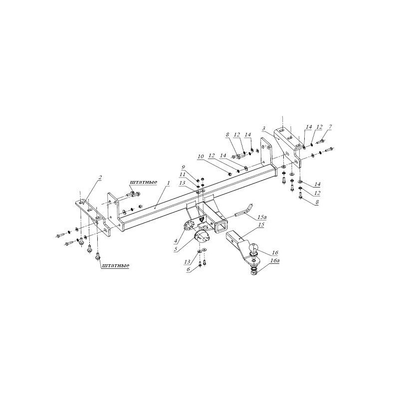 Фаркоп Nissan Navara (D40) 2004-2010 E с антистуком БИЗОН Арт. FA0491EAK