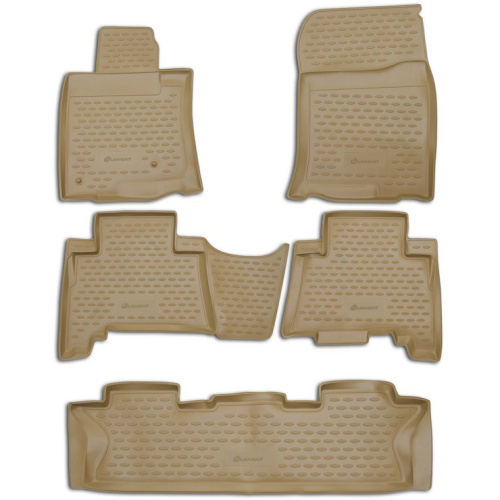 Коврики в салон Toyota Land Cruiser Prado (J150) 2009-2013 5 дв., полиуретан Element, Бежевый, 7 мест, 5 шт. Арт. NLC4827212K